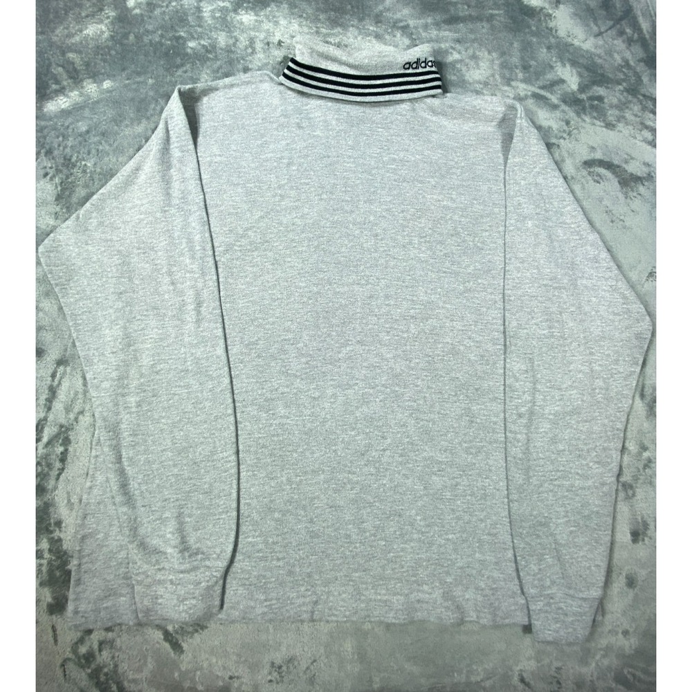 Adidas Sweatshirt Medium Gray Mock Neck Pullover Minimalist Casual Athleisure